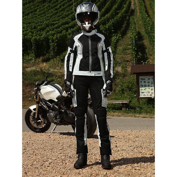 Жіночі мотоциклетні штани Modeka Khao Air чорного-сірого кольору