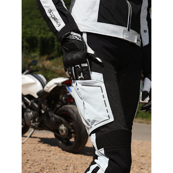 Жіночі мотоциклетні штани Modeka Khao Air чорного-сірого кольору