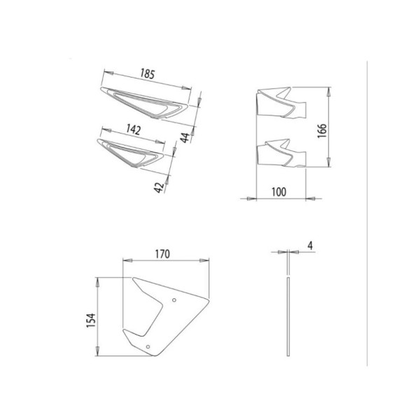 Бічні спойлери притискні Puig для Yamaha MT-07 (21-) червоні