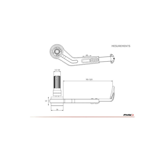 Захист важеля гальма PUIG чорний