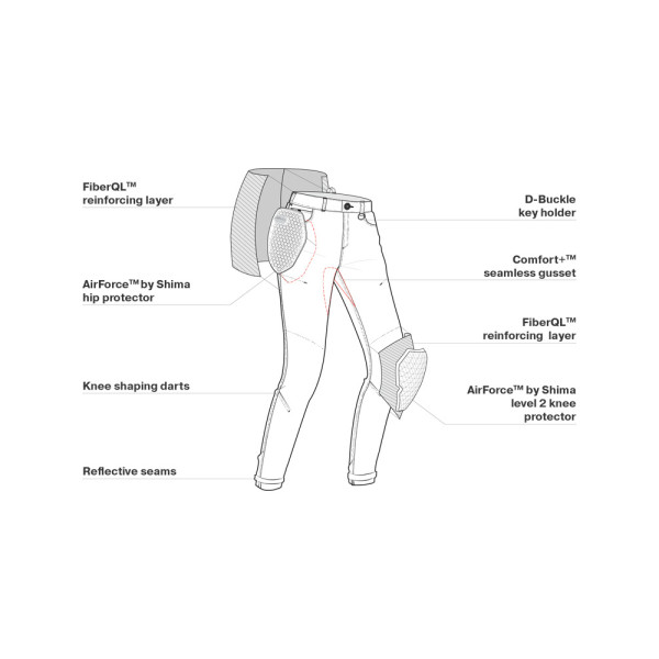 Джинси мотоциклетні жіночі Shima Devon чорні