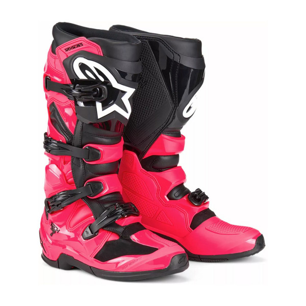 Бутси ендуро Alpinestars MX Tech 7 чорні-рожеві