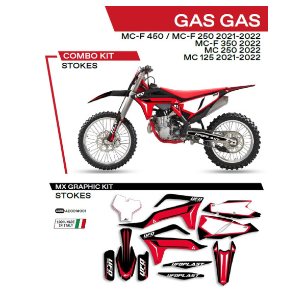Комплект наклейок UFO Stokes для Gas-Gas MC 125 (21-), MC 250 (22-), MCF 250/350/450(21-) чорний