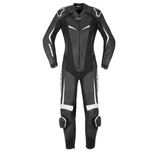 Кожаний мотоциклетний комбінезон жіночий Spidi Track Lady Perforated Pro чорний-білий