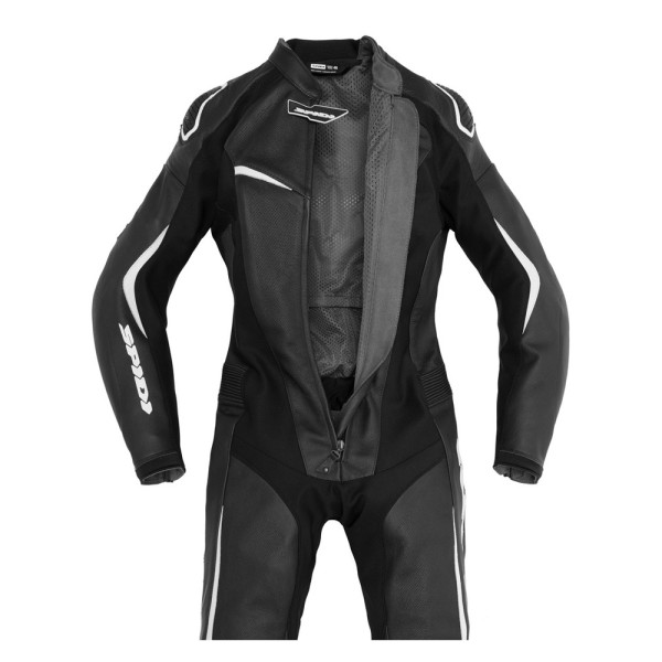 Кожаний мотоциклетний комбінезон жіночий Spidi Track Lady Perforated Pro чорний-білий