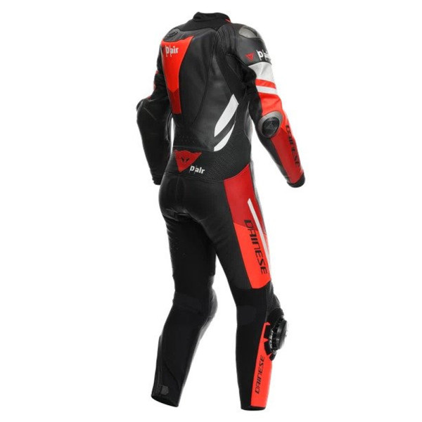 Костюм мотоциклетний одночастинний жіночий Dainese Misano 3 D-Air з подушкою повітряною версія перфорована чорний-червоний-білий