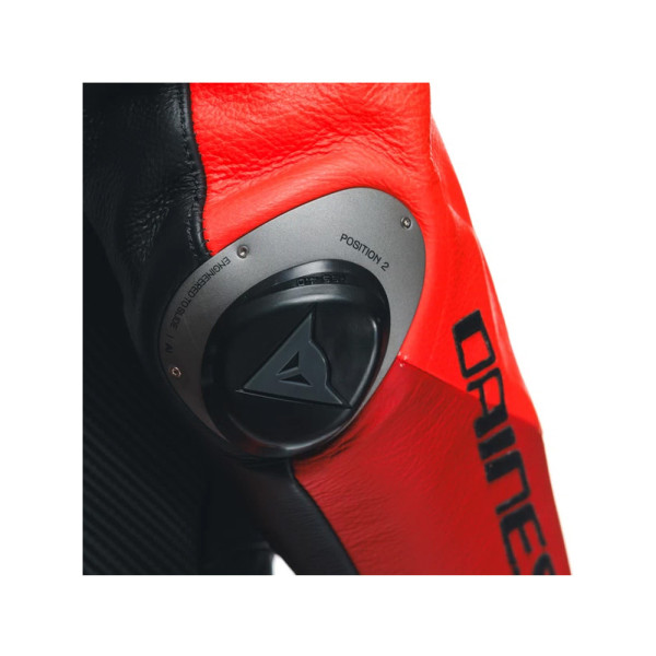 Костюм мотоциклетний одночастинний жіночий Dainese Misano 3 D-Air з подушкою повітряною версія перфорована чорний-червоний-білий