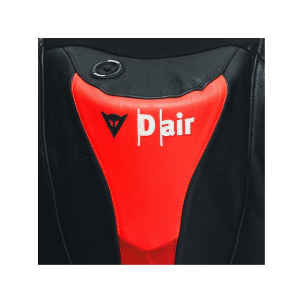 Костюм мотоциклетний одночастинний жіночий Dainese Misano 3 D-Air з подушкою повітряною версія перфорована чорний-червоний-білий