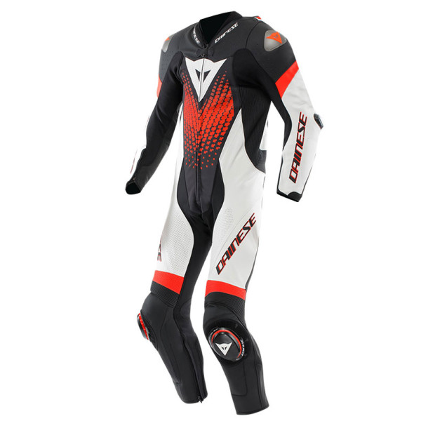 Мотоциклетний комбінезон одночастинний Dainese Laguna Seca 6 чорний-біло-червоний