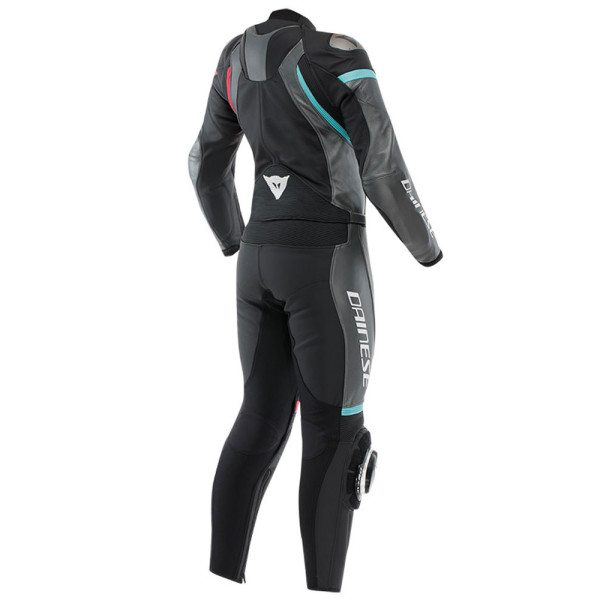 Двочастинний жіночий мотоциклетний комбінезон Dainese Fulminea чорний-сірий-білий