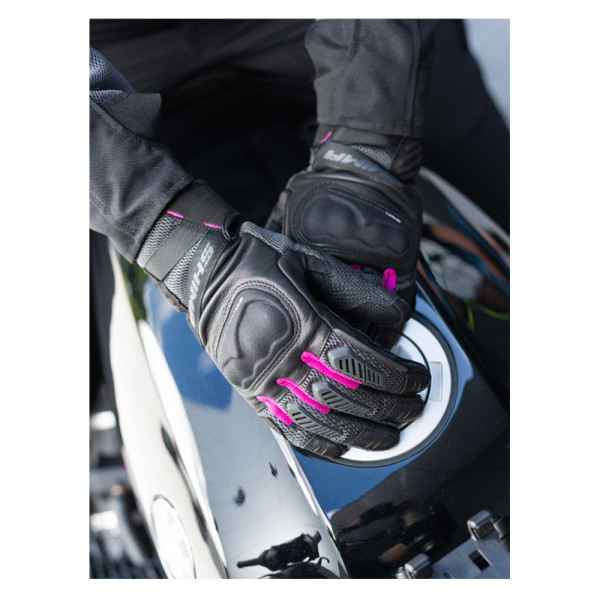 Жіночі мотоциклетні рукавички Shima Hero чорні-рожеві