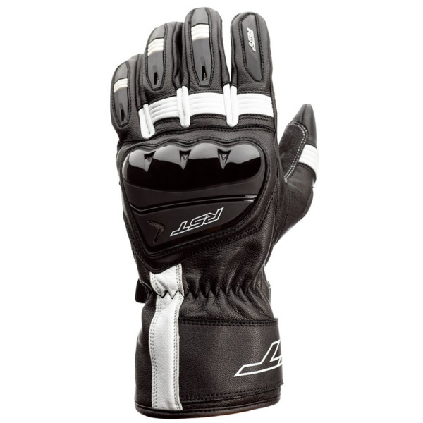 Мотоциклетні рукавички шкіряно-текстильні RST Pilot чорні-білі
