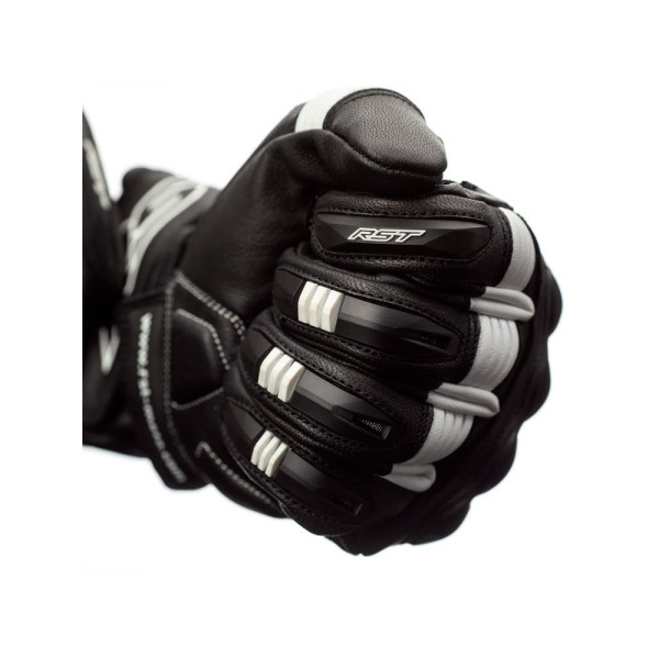 Мотоциклетні рукавички шкіряно-текстильні RST Pilot чорні-білі