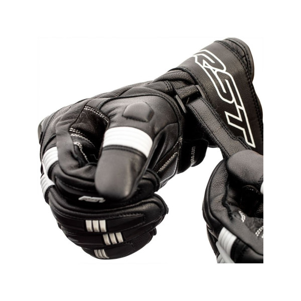 Мотоциклетні рукавички шкіряно-текстильні RST Pilot чорні-білі
