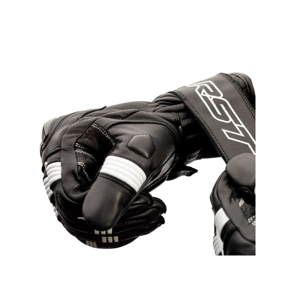 Мотоциклетні рукавички шкіряно-текстильні RST Pilot чорні-білі