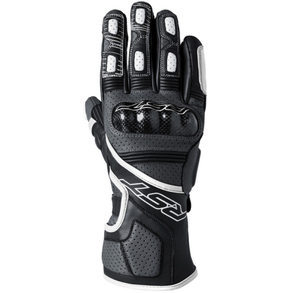 Мотоциклетні шкіряні рукавички RST Fulcrum чорні-білі