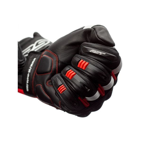 Мотоциклетні рукавички шкіряно-текстильні Rst Pilot чорні-червоні