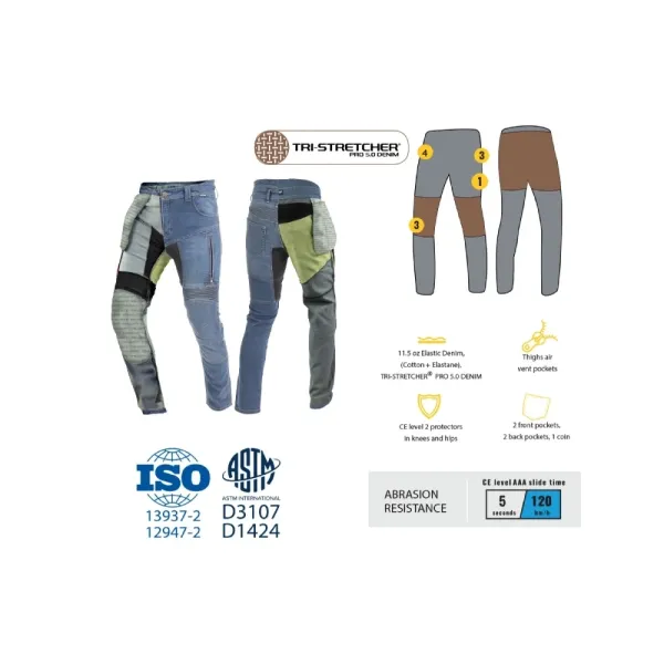 Жіночі мотокросові джинси Trilobite Parado двошарові, чорні (скінні фіт)