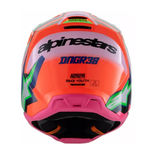Каска ендуро дитяча Alpinestars SM3 Deegan помаранчево-рожево-фіолетова