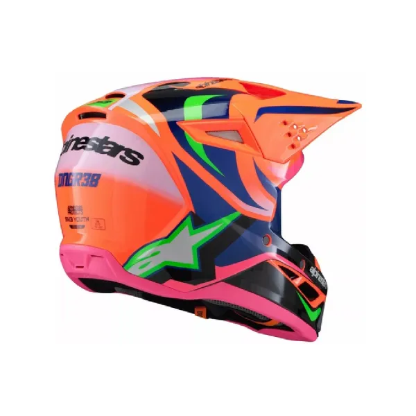 Каска ендуро дитяча Alpinestars SM3 Deegan помаранчево-рожево-фіолетова
