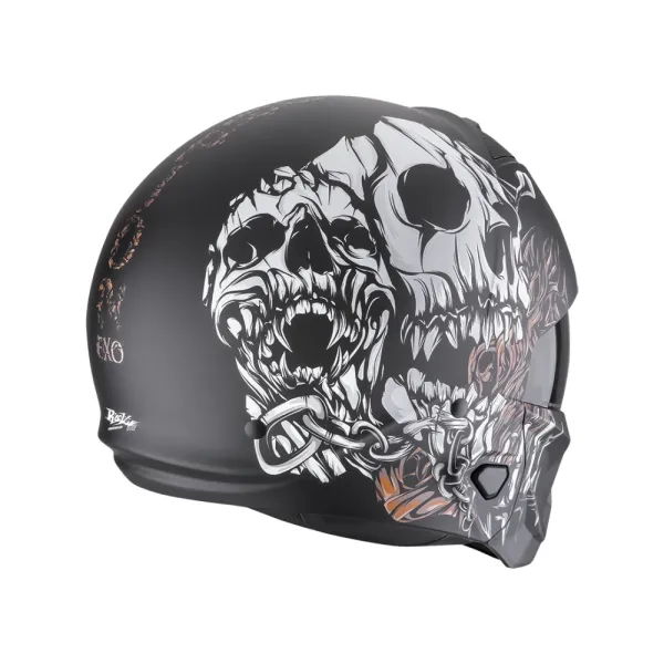 Модульний шолом Scorpion Exo-Combat II Genesis чорний-білий-золотий матовий