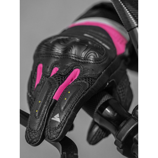 Жіночі мотоциклетні рукавички Shima Rush чорні-рожеві