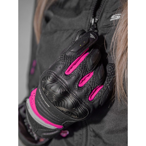 Жіночі мотоциклетні рукавички Shima Rush чорні-рожеві