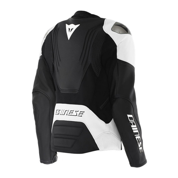 Жіноча мотокуртка шкіряна Dainese Racing 5 чорна-біла