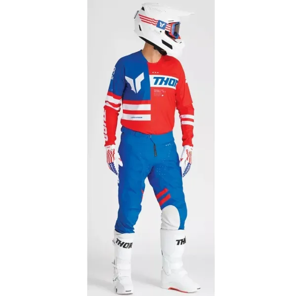 Кофта ендуро Thor Launchmode Patriot червоно-біло-синя