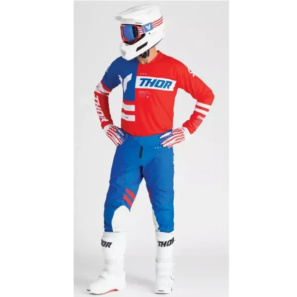 Кофта ендуро Thor Launchmode Patriot червоно-біло-синя