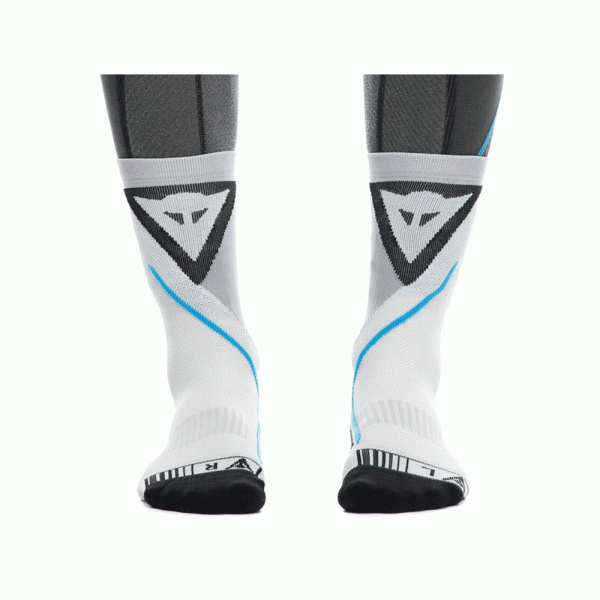 Короткі мотоциклетні шкарпетки Dainese Dry Mid біло-чорно-сині