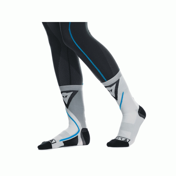 Короткі мотоциклетні шкарпетки Dainese Dry Mid біло-чорно-сині