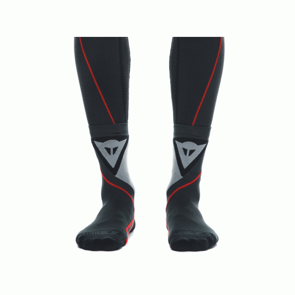 Короткі мотоциклетні шкарпетки Dainese Thermo Mid чорні-червоні