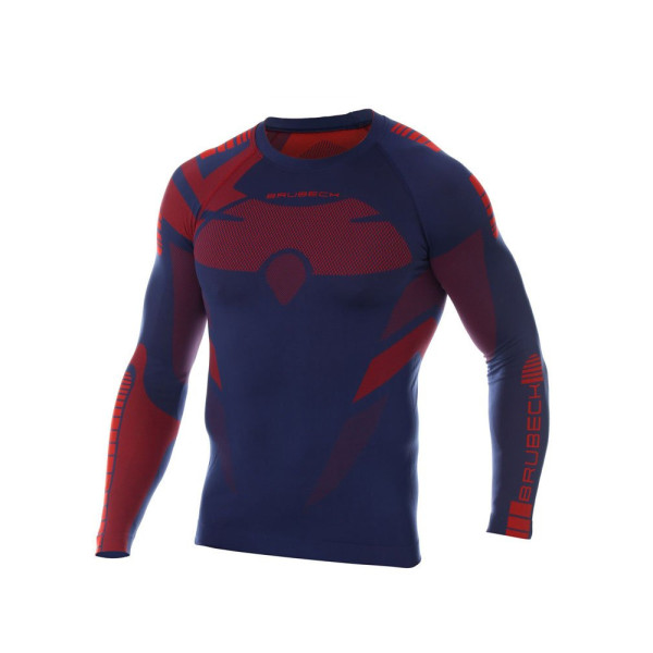 Кросова кофта Brubeck Dry з довгим рукавом червоно-синя