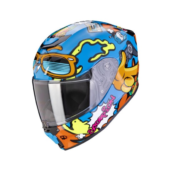 Шолом інтегральний дитячий Scorpion Exo-Jnr Air Fun синьо-помаранчевий