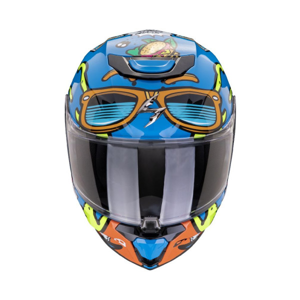 Шолом інтегральний дитячий Scorpion Exo-Jnr Air Fun синьо-помаранчевий