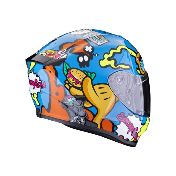 Шолом інтегральний дитячий Scorpion Exo-Jnr Air Fun синьо-помаранчевий