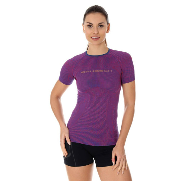 Жіноча футболка Brubeck Athletic 3D Run Pro з коротким рукавом фіолетова