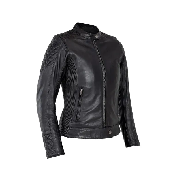 Жіноча шкіряна мотокуртка John Doe Adina чорна