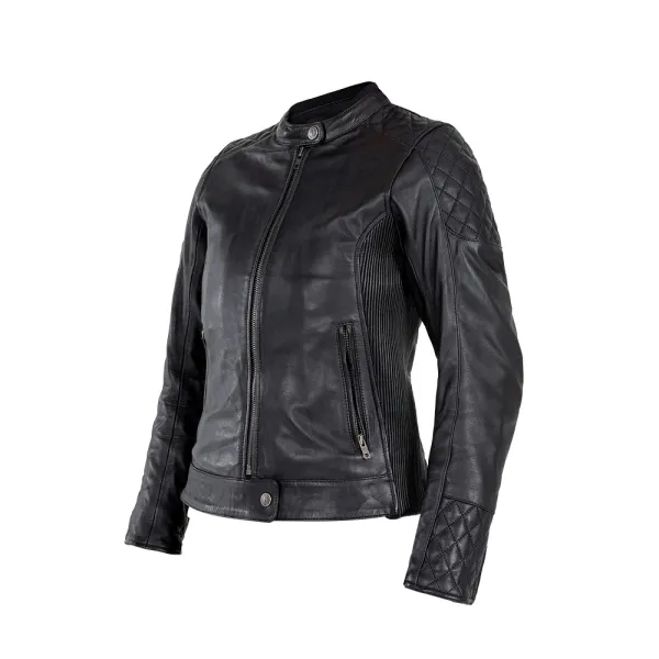 Жіноча шкіряна мотокуртка John Doe Adina чорна