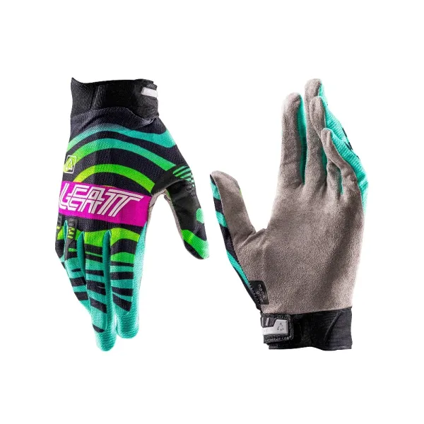 Дитячі кросові рукавички Leatt Moto 2.5 X-Flow чорнo-зеленo-рожеві
