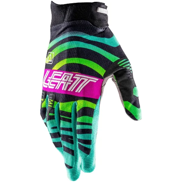 Дитячі кросові рукавички Leatt Moto 2.5 X-Flow чорнo-зеленo-рожеві