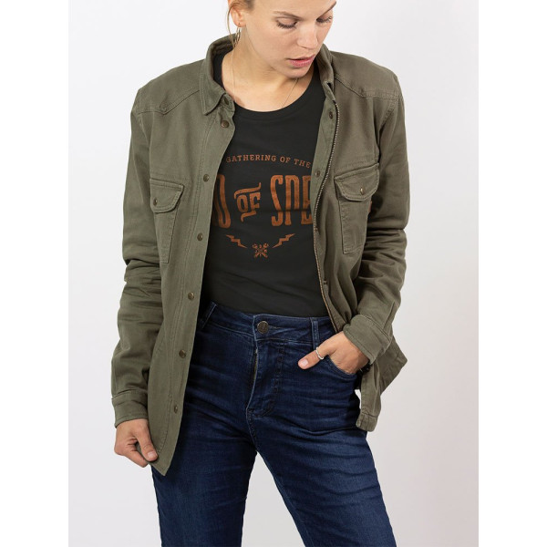 Жіноча мотоциклетна сорочка John Doe Motoshirt оливкова