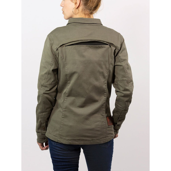 Жіноча мотоциклетна сорочка John Doe Motoshirt оливкова