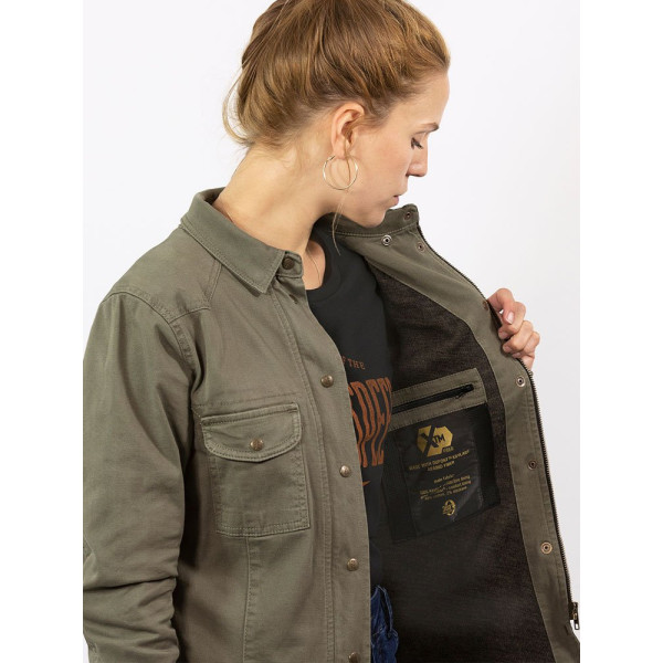 Жіноча мотоциклетна сорочка John Doe Motoshirt оливкова