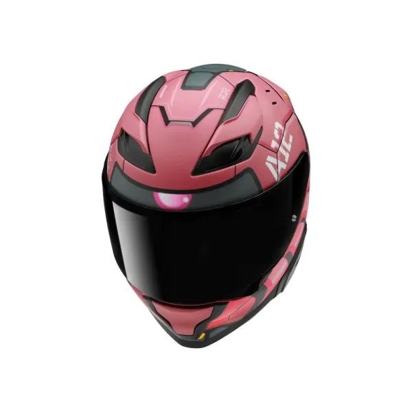 Інтегральний шолом HJC F71 Zaku Bandai Namco рожево-чорний