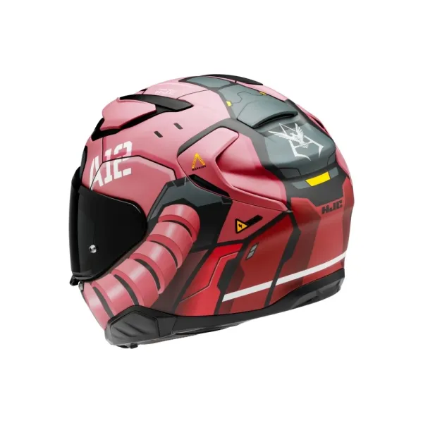 Інтегральний шолом HJC F71 Zaku Bandai Namco рожево-чорний