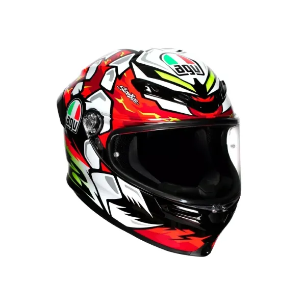 Інтегральний шолом AGV K6 S Bezzecchi 2024 червоно-біло-чорний