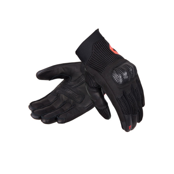 Жіночі мотоперчатки Rebelhorn Gap III чорний-флуо червоний