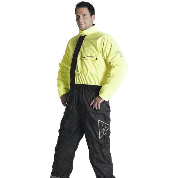 Мотоциклетний дощовик одночастинний Racer Lumi флуо-чорний